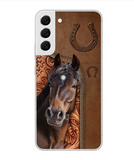 Horse Love Leather Pattern Personalized Phone Case - Samsung