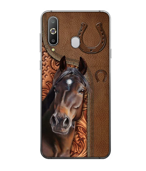 Horse Love Leather Pattern Personalized Phone Case - Samsung