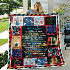 Maxcorners Son Mom The Man Bowling Sherpa Blanket