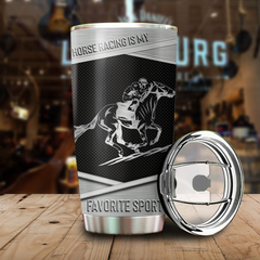 Maxcorners Custom Name Racing Horse Stainless Steel Tumbler