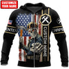 Maxcorners Personalized Name Skull Usa Carpenter 3D All Over Printed HU120