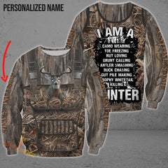 Maxcorners Customized Name I Am A Deer Hunter All Over Printed 3D Shirts