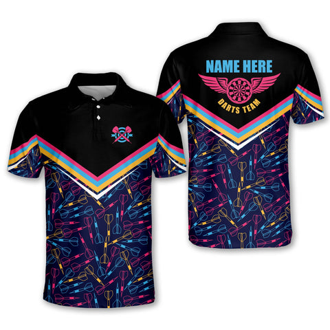 Personalized Name and Team name 3D Dart Polo Shirt