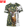 Maxcorners Deer Hunting Personalized 3D Over Printed Hoodie