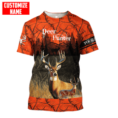 Maxcorners Personalized Name Deer Hunting Orange Green Camo 3D Design All Over Printed
