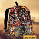 Maxcorners Deer Hunting Name State & Flag Personalized Backpack