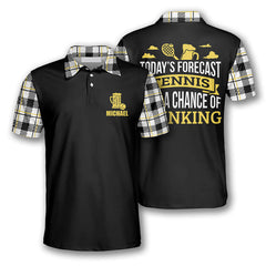 Maxcorners Tennis Today’s Forecast With A Chance Of Drinking Customized Name All Over Printed Shirt