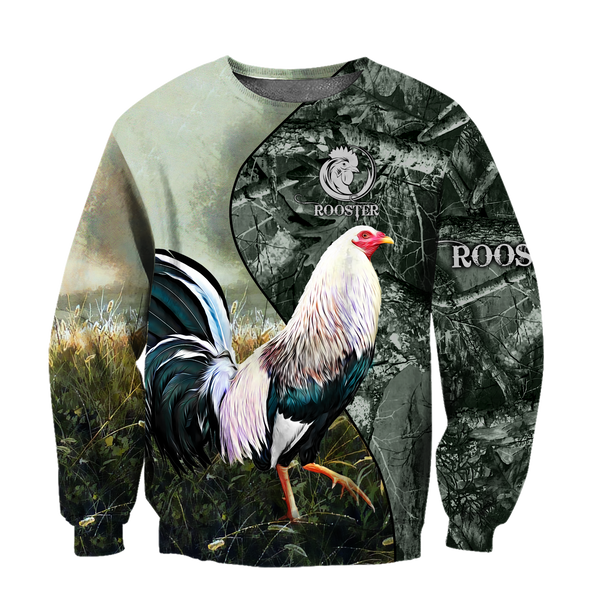 Maxcorners Rooster Unisex Deluxe Green Hoodie