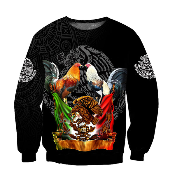 Maxcorners Rooster All Over Printed Red Green Unisex Deluxe Hoodie