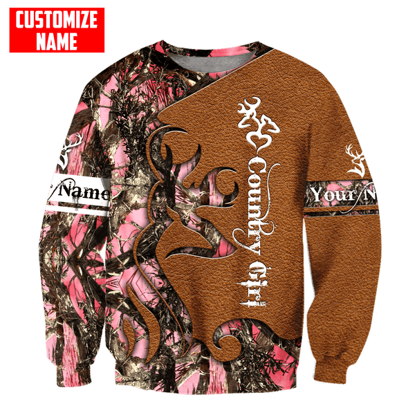 Maxcorners Customized Name Country Girl 3D Design All Over Printed
