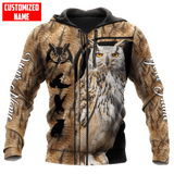 Maxcorners Customized Name Owl Hunting 3D Design All Over Printed
