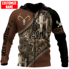 Maxcorners Deer Hunting Personalized Name 3D Over Printed Hoodie