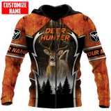 Maxcorners Deer Hunting Orange Personalized Name 3D Over Printed Hoodie