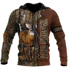 Maxcorners Deer Hunting Personalized Name 3D Over Printed Hoodie