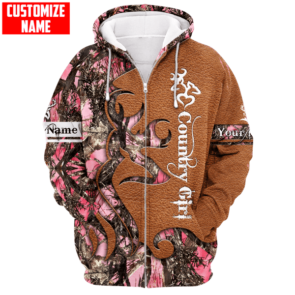 Maxcorners Customized Name Country Girl 3D Design All Over Printed