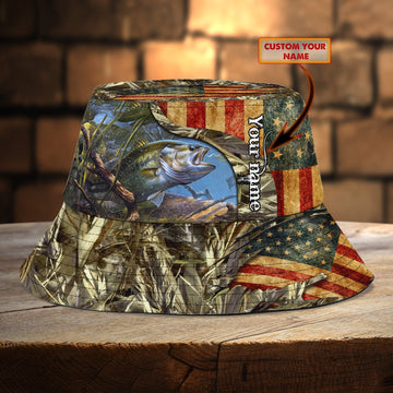 Maxcorners Fishing Personalized Name 3D Over Printed Bucket Hat