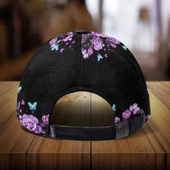 Maxcorners Custom Name Lava Skull Among Flowers Cap