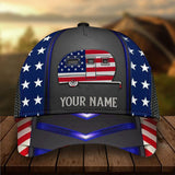 Max Corners US Flag Camping Car Art Custom 3D Cap