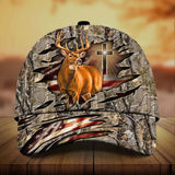 Maxcorners Premium Cross And Deer 3D Personalized Multicolor Cap