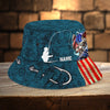 Maxcorners Fishing Flag Personalized Name 3D Over Printed Bucket Hat