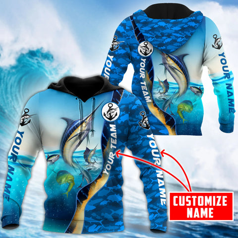 Maxcorners Custom Name Marlin Fishing Team Billfish