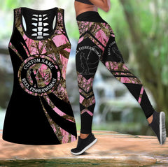 Maxcorners Custom Name Reel Fisherwomen Camo Fishing