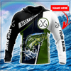 Maxcorners Personalized Name Bass Fishing In My Head 3D Shirt