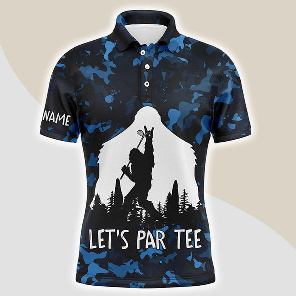 Max Corners Funny Bigfoot Blue Camo 3D Custom Polo Shirt