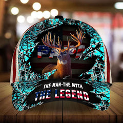 Max Corners The Best American Papa Deer Hunting 3D Multicolor Personalized Cap