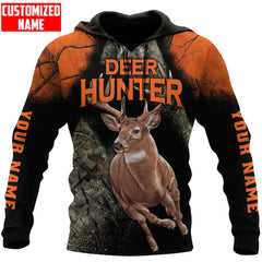 Maxcorners Deer Hunting Personalized Name 3D Over Printed Hoodie