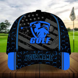 Maxcorners Golf Premium Cool Man Playing Golf Personalized Name All Over Printed Cap