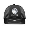 Maxcorners Basketball Sliver Black Classic Personalized Name All Over Printed Cap