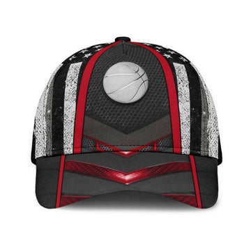 Maxcorners Basketball Grey USA Flag All Over Printed Cap