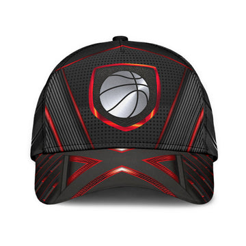 Maxcorners Basketball Red Grey All Over Printed Cap