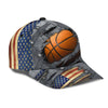 Maxcorners Basketball Grey USA Flag All Over Printed Cap