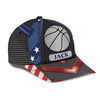 Maxcorners Basketball Red Blue Personalized Name All Over Printed Cap