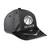 Maxcorners Basketball Sliver Black Classic Personalized Name All Over Printed Cap