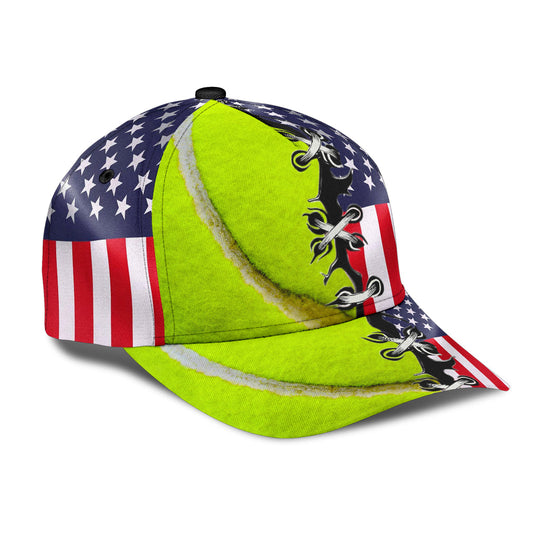 Maxcorners Tennis USA Flag All Over Printed Cap