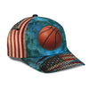 Maxcorners Basketball Blue USA Flag All Over Printed Cap