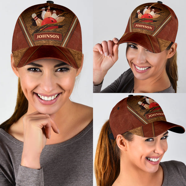 Maxcorners Bowling Classic Personalized Name 3D Cap