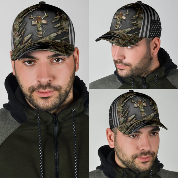 Maxcorners Jesus Hunting Fishing Camo Classic Cap