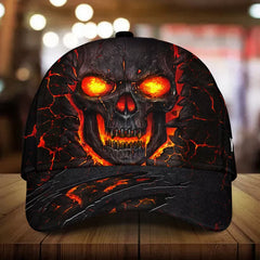 Maxcorners Custom Name Scared Lava Skull Cap