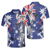 Max Corners Argyle Pattern Skeleton Golfing, Golf I Like It Rough Australian Flag 3D Custom Polo Shirt