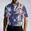Max Corners Argyle Pattern Skeleton Golfing, Golf I Like It Rough Australian Flag 3D Custom Polo Shirt