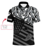 Max Corners Black American Flag Patriotic Camo Pattern 2 3D Custom Polo Shirt