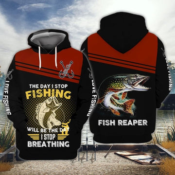 Maxcorners I Stop Fishing When I Stop Breathing 3D Shirt