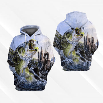 Maxcorners Bass Fishing 3D River 3D Shirt