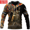 Maxcorners Deer Hunting Personalized Name 3D Over Printed Hoodie