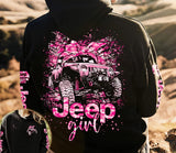 Maxcorners Jeep Girls Violet 3D Over Printed Hoodie