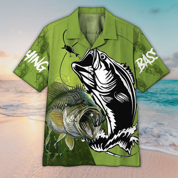 Maxcorners Unisex Bass Fish Art Hawaiian Shirt